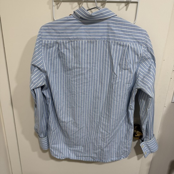 Abercrombie And Fitch Mens Blue Striped Long Sleeve Button Down Shirt Size L - Picture 2 of 11